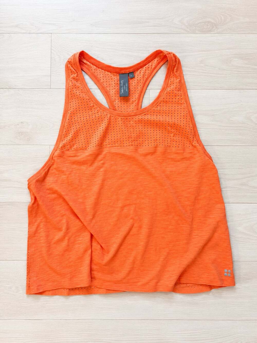 Sweaty Betty Women's Breeze Racerback Mesh Tank Top Orange Large